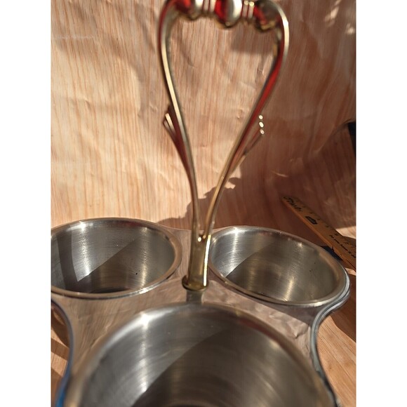 Kromex Lazy Susan Rotating Party Platter METAL Dish Bowl Serving Tray Relish Box - Picture 3 of 10